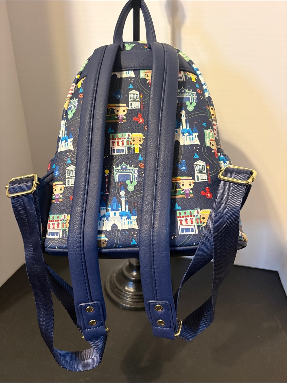 Loungefly Never Used Navy Main Street Railway Mini Backpack - Picture 4 of 5